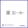Cushion Cut Diamond Stud Earrings Prong Set