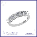 Five Cushion Diamond Band on Double Prongs