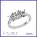 Cushion Cut Trilogy Ring with Prong Sides