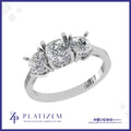 Cushion Cut Diamond Trilogy Ring Design
