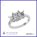 Radiant Cut Trilogy Ring in Bezel Setting