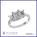 Radiant Diamond Trilogy Ring in Bezels