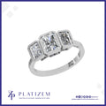 Bezel Set Radiant Diamond Trilogy Ring