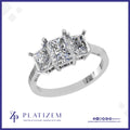Radiant Cut Diamond Trilogy Ring