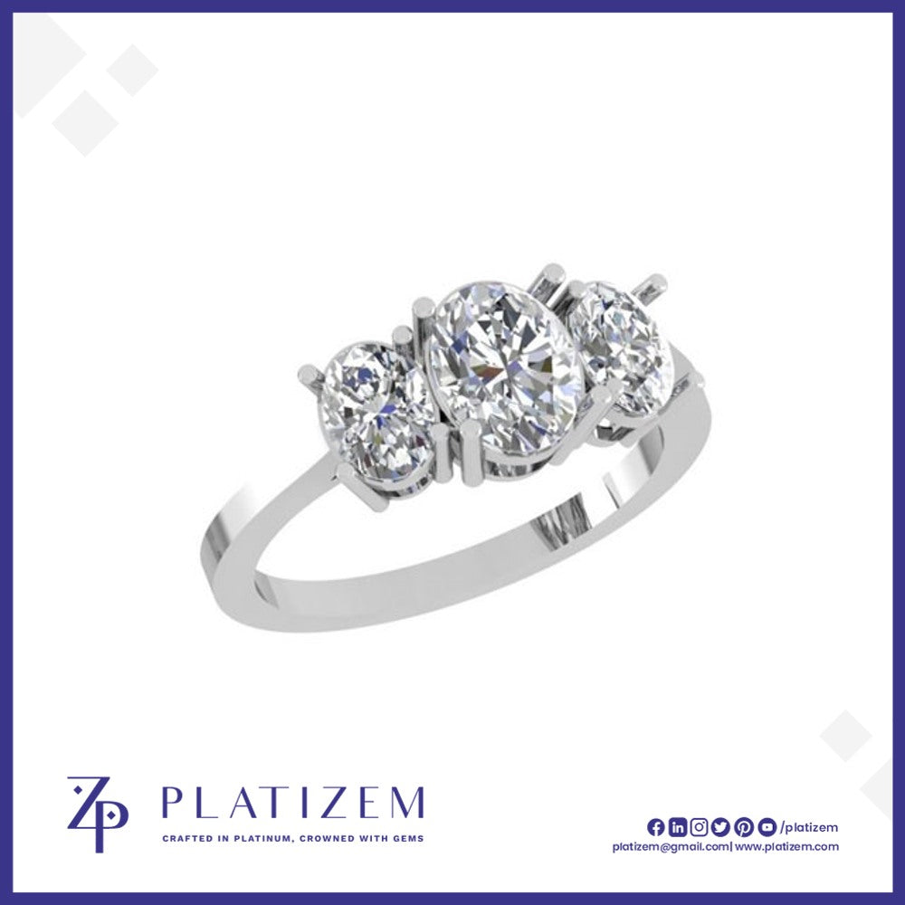 Trilogy Ring with Graduated Oval Diamonds