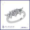 Three Heart Shaped Diamond Trilogy Ring