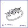 Three Stone Heart Shaped Diamond Ring for Women