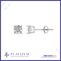 Sizable Round Diamond Studs Held Firmly in Four Prong Mounts