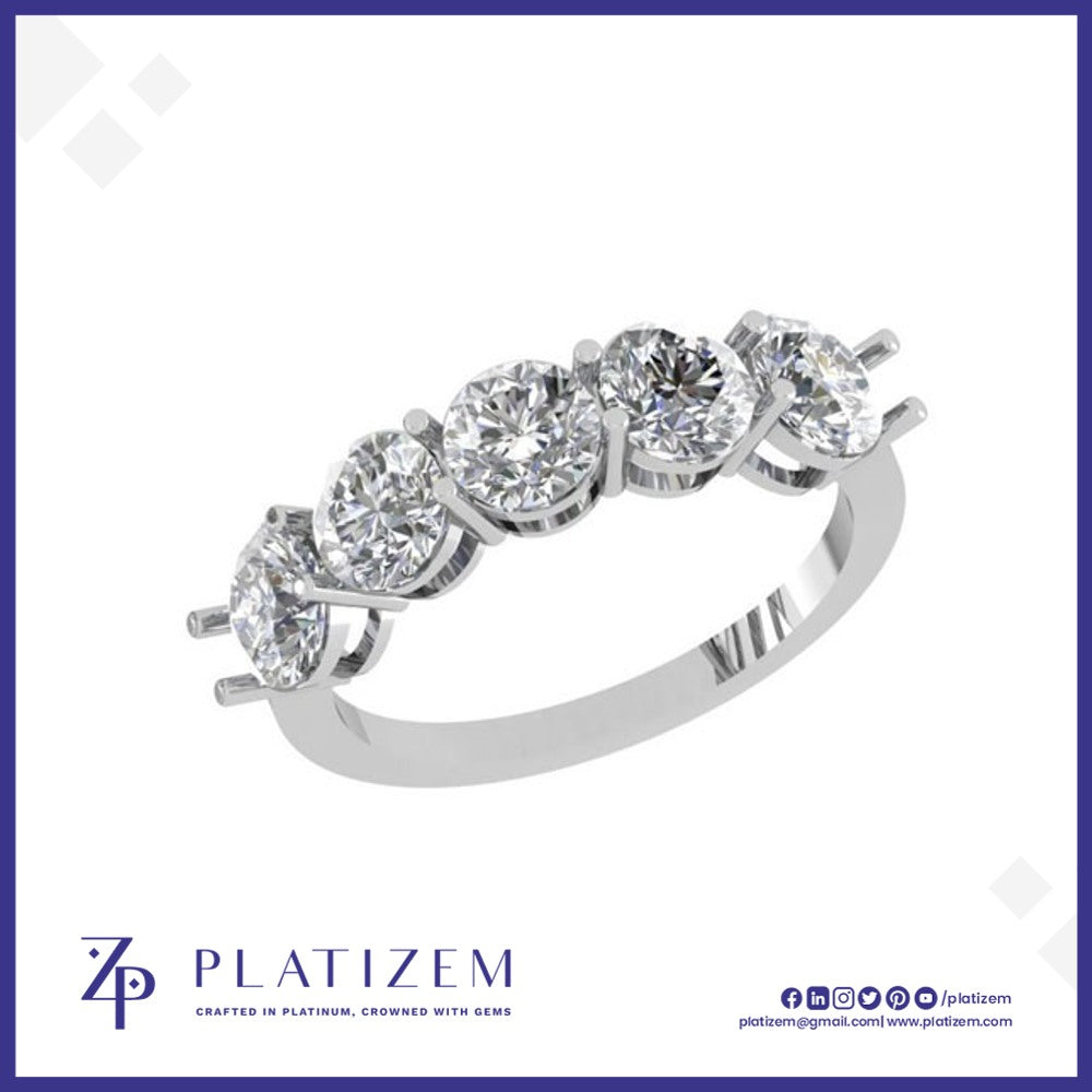 Five Stone Round Diamond Anniversary Band