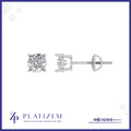 Classic Round Diamond Stud Earrings Set with a Simple Four Prong Mount