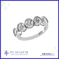 Platinum Pt950 Bezel Set Round Diamond Five Stone Ring for Women
