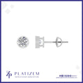 Round Diamond Bezel Stud Earrings