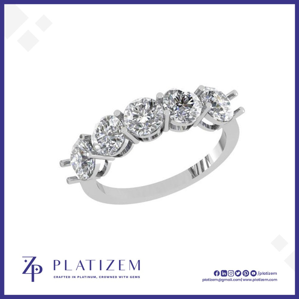 Two Carat Round Diamond Five Stone Ring for Women