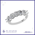 Five Round Diamonds Set Together in a Curved Wide Diamond Band