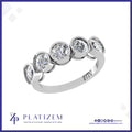 Pt950 Bezel Set Round Diamond Five Stone Ring for Women