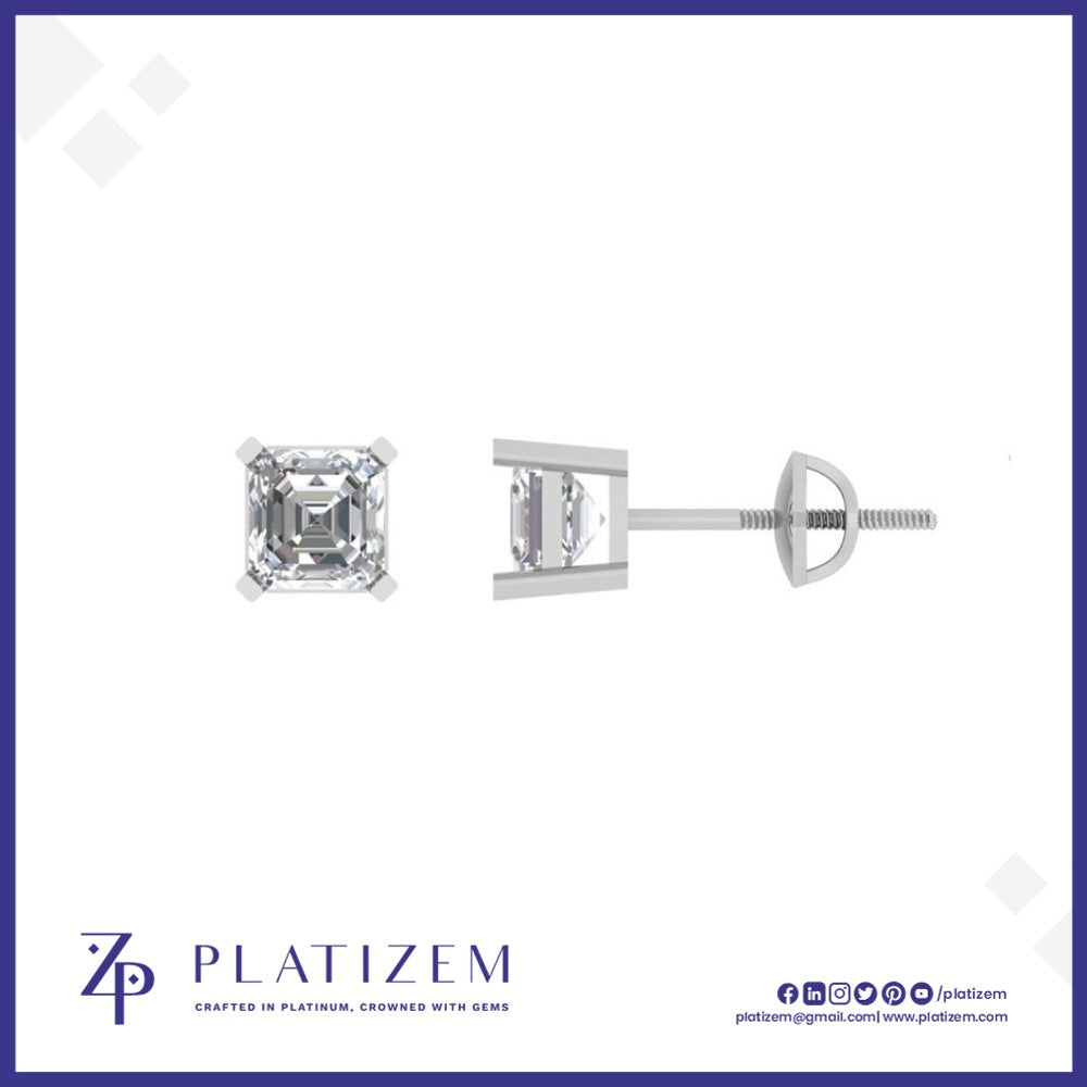 1.8 Carat Asscher Cut Diamond Studs for Women