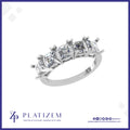 Five Square Asscher Cut Diamonds Set with Bold Symmetry Across the Band