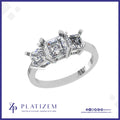 Three Stone Asscher Cut Diamond Ring with a Bold Center Stone Focus