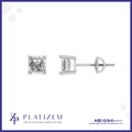 1.8 Carat Asscher Cut Diamond With Platinum Studs for Women