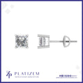Two Carat Asscher Cut Diamond Studs for Women