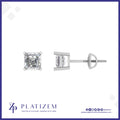 Platinum 1.8 Carat Asscher Cut Diamond Studs for Women
