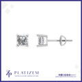 Asscher Cut Diamond Stud Earrings with Balanced Near Two Carat Weight
