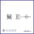 Larger Asscher Cut Diamond Studs with Bold Step Cut Faceting