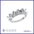Platinum Pt950 Five Stone Asscher Cut Diamond Ring for Women
