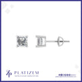 Square Asscher Cut Diamond Studs Designed for Comfortable Daily Wear
