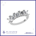9kt Gold Five Stone Asscher Cut Diamond Ring for Women
