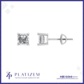 Asscher Cut Diamond Stud Earrings Set with Sharp Cropped Corners