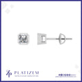 Bezel Set Asscher Cut Diamond Studs for Women