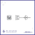 Bezel Set Asscher Cut Lab Diamond Studs for Women