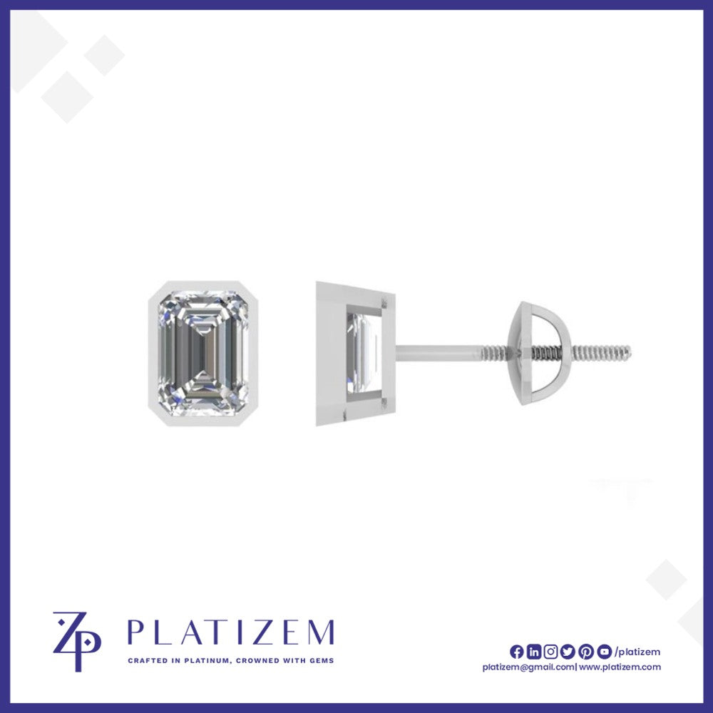 1.8 Carat Emerald Cut Diamond Studs for Women