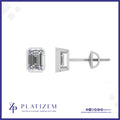 Two Carat Emerald Cut Lab Diamond Studs for Women