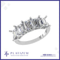 Five Uniform Emerald Cut Diamonds Set Together for Maximum Impact