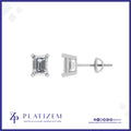 9kt Gold Two Carat Emerald Cut Diamond Studs for Women