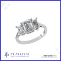 Three Stone Emerald Cut Ring Built Around a Standout Center Diamond