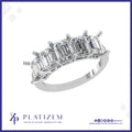 Wide Five Stone Emerald Cut Diamond Ring with Substantial Carat Weight