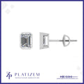 Emerald Cut Diamond Basket Set Studs for Women