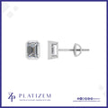 Emerald Cut Diamond Solitaire Studs for Women