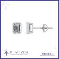 Emerald Cut Diamond Screw Back Studs for Women