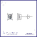 Emerald Cut Diamond Stud Earrings with a Traditional Prong Mounting