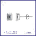 Emerald Cut Diamond Stud Earrings for Women