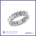 Prong Set Emerald Cut Diamond Eternity Band for Women