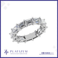 Slim Emerald Cut Diamond Eternity Band with Individual Prong Settings