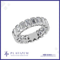 Bezel Emerald Cut Diamond Eternity Band for Women