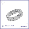Bezel Set Emerald Cut Eternity Ring for Women