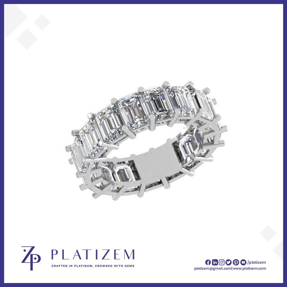 Emerald Cut Diamond Eternity Band for Women