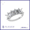 Five Stone Emerald Cut Diamond With 14k Gold Ring for Women